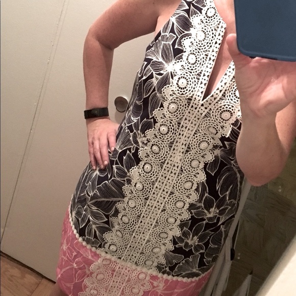 NWT ELIZA J Dress -Navy/Pink/White.       So cute! - Picture 2 of 8